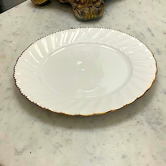 OLD GRECIAN FLUTE SALAD PLATE VINTAGE GLADSTONE MADE IN ENGLAND 8 1/4 INCH - Picture 6 of 8